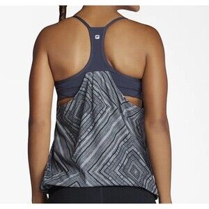 Fabletics Norwalk Tank Top Size XS Athletic Built In Bra Racer Back Slouchy Gray